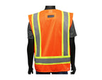West Chester 47216 Hi-Viz Two-Tone Surveyor's Safety Vest – Safety Orange