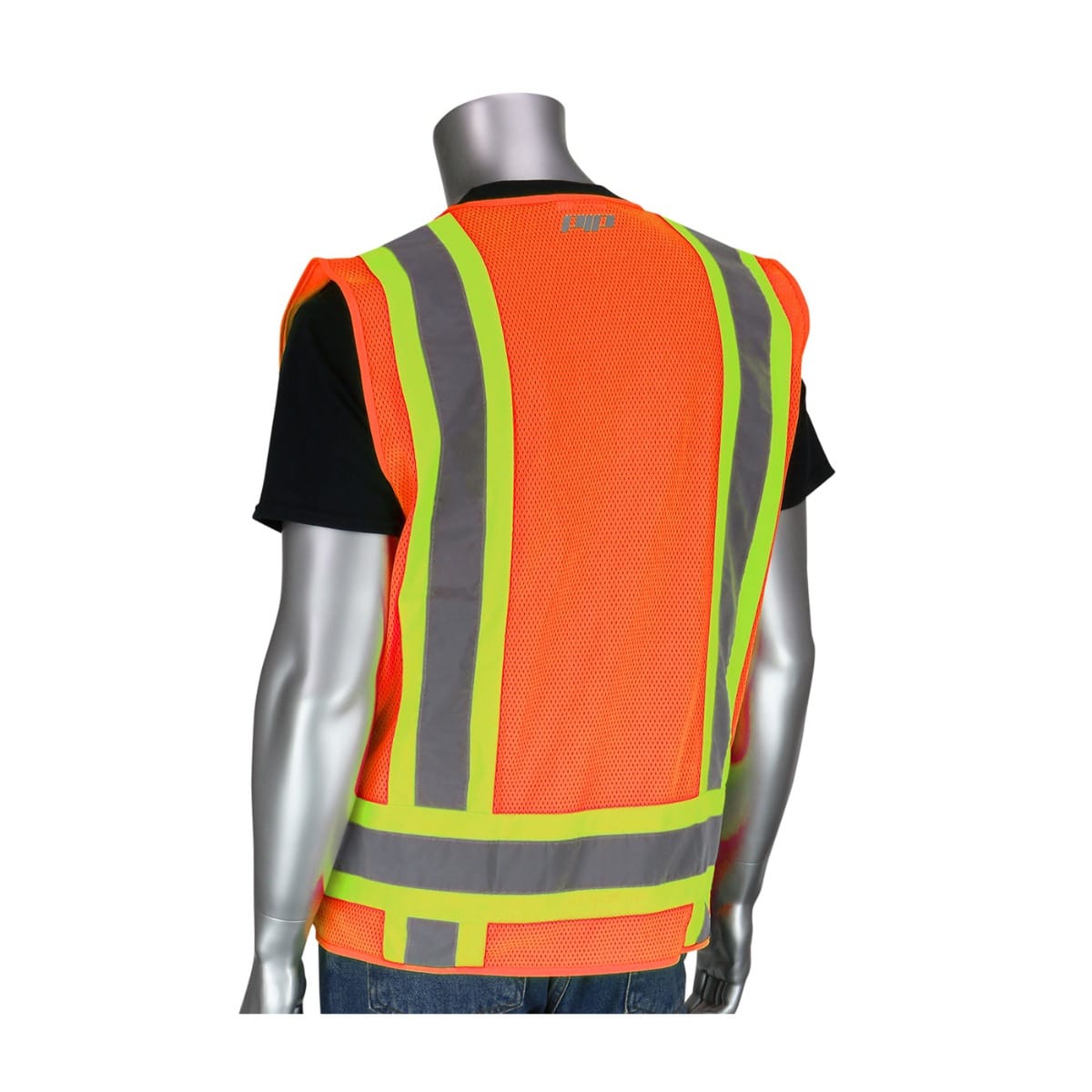 PIP® ANSI Type R Class 2 Two-Tone Eleven Pocket Surveyor's Vest – Safety Orange