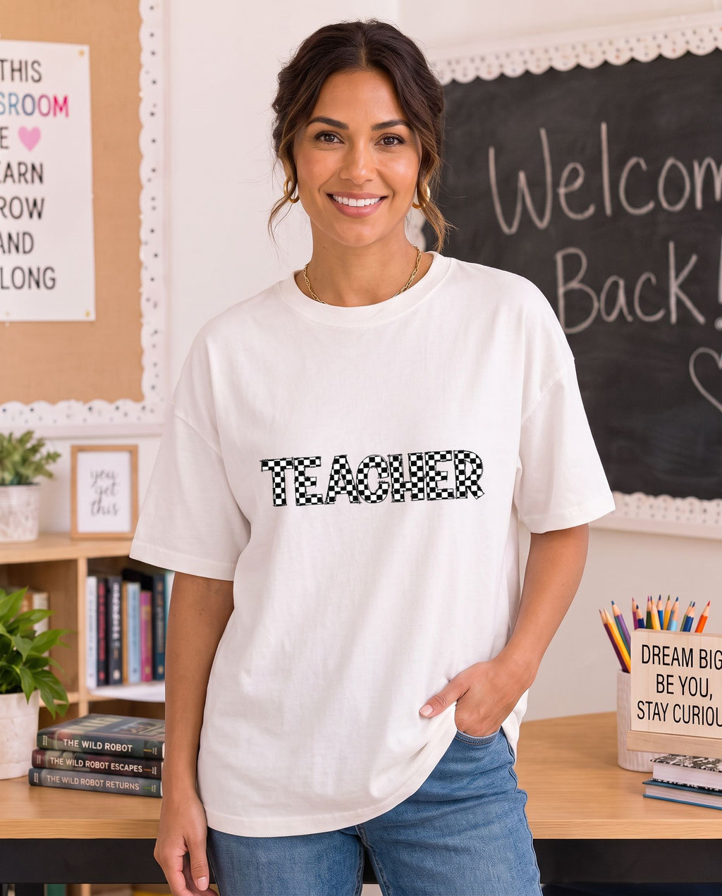 Checkered Teacher - DTF Transfer
