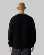 Smart Blanks 8003 heavyweight crewneck sweatshirt in Black, back view, 12 oz 400 GSM blank