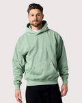Smart Blanks 8005 ultra heavyweight fashion hoodie in Vintage Sage, pigment dyed, front view, 12 oz 400 GSM blank