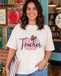 Teacher Checkered Apple - DTF Transfer