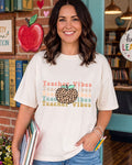 Teacher Vibes Cheetah Apple DTF transfer, ready-to-press heat transfer design