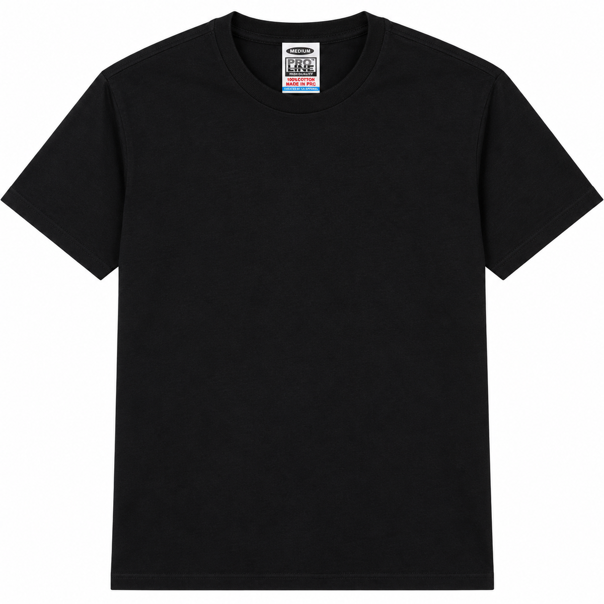 PROL LINE Black 100% Cotton Short Sleeve T-Shirt 6 oz | 200 GSM