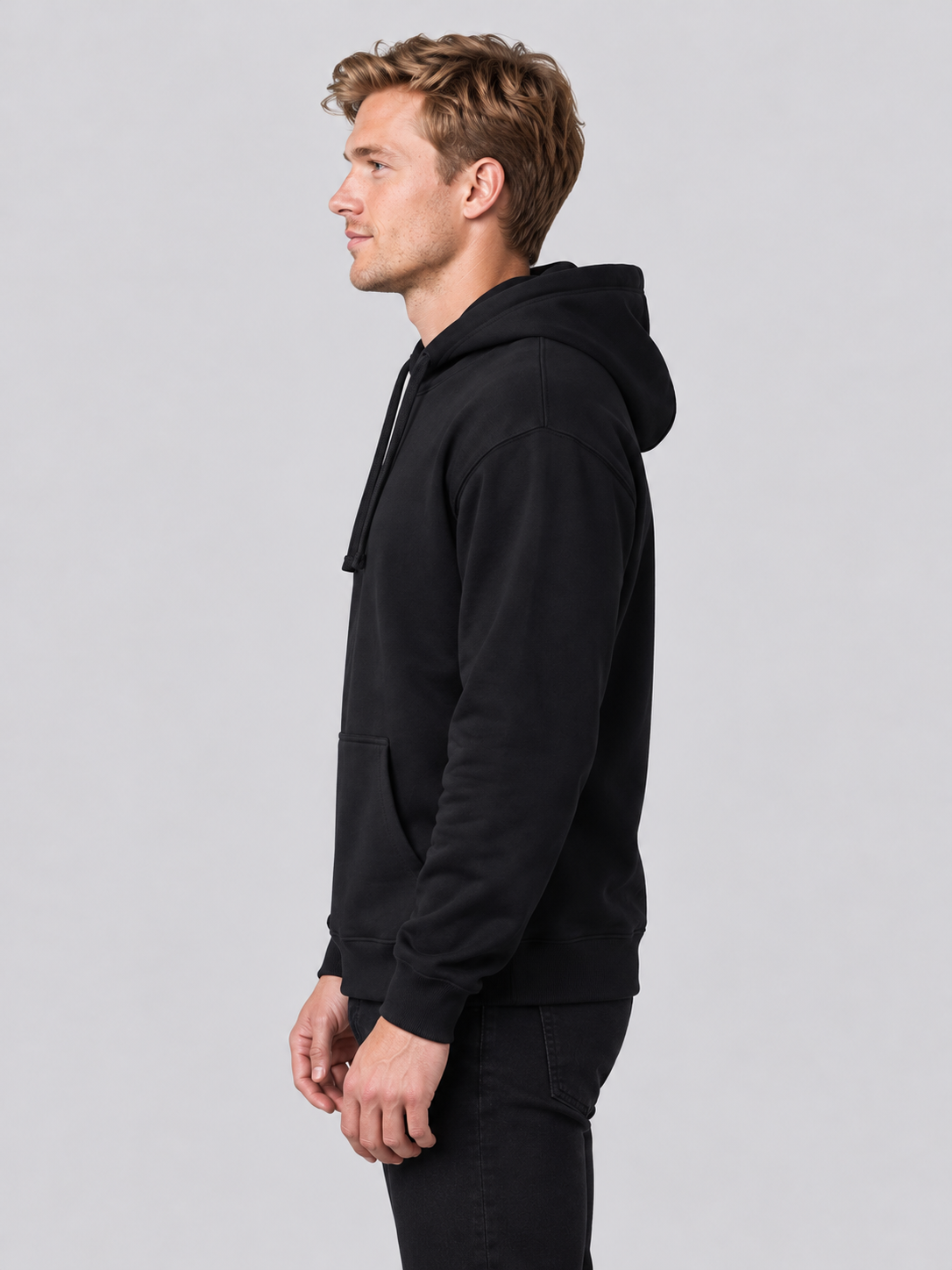 Blank Black Hoodie Wholesale | Cotton Poly Hooded Sweatshirt for Screen Printing & DTF | 8.3 oz | 280 GSM