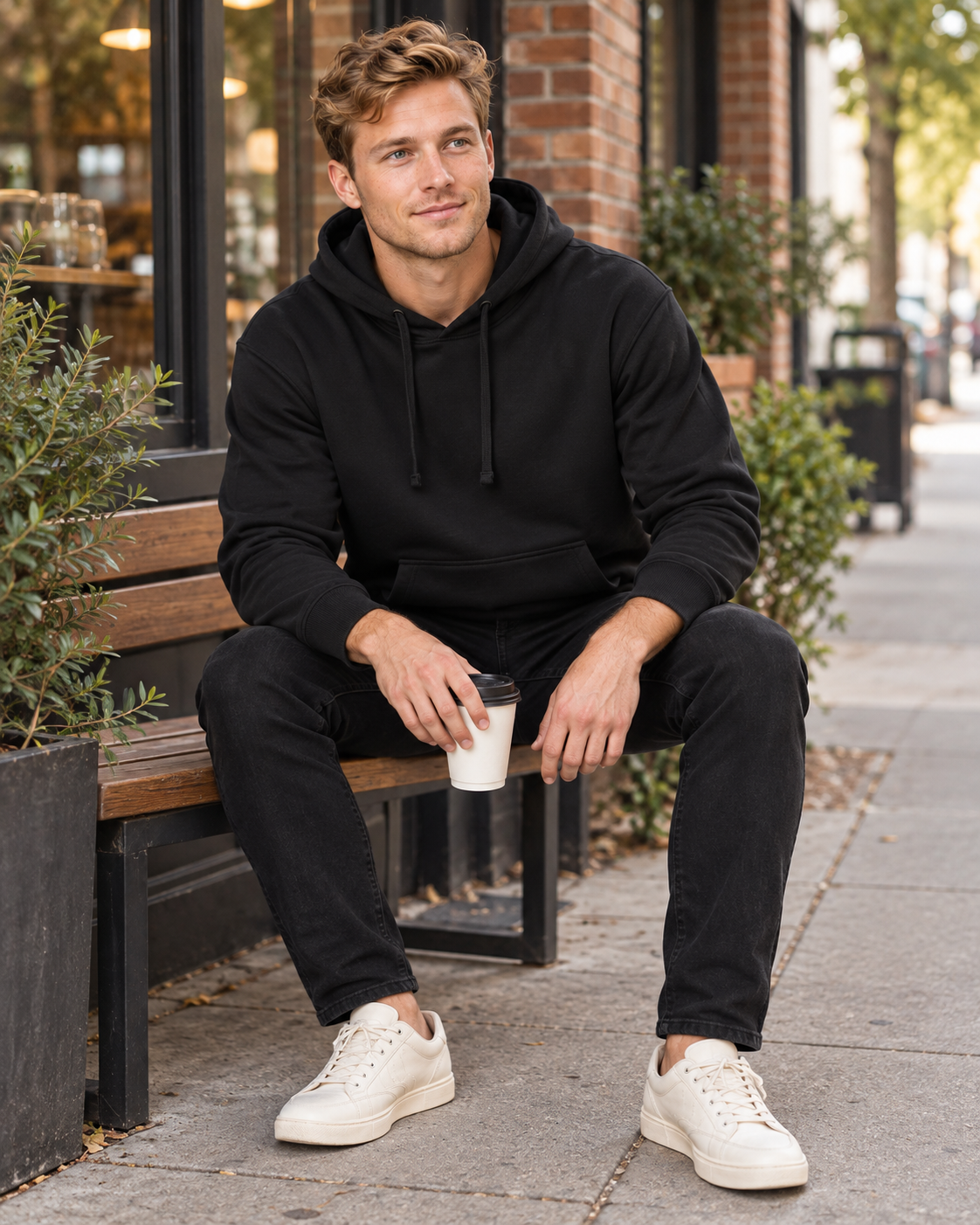 Blank Black Hoodie Wholesale | Cotton Poly Hooded Sweatshirt for Screen Printing & DTF | 8.3 oz | 280 GSM