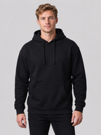 S&S Textiles 157A blank pullover hoodie in Black, front view, 8.3 oz 280 GSM blank