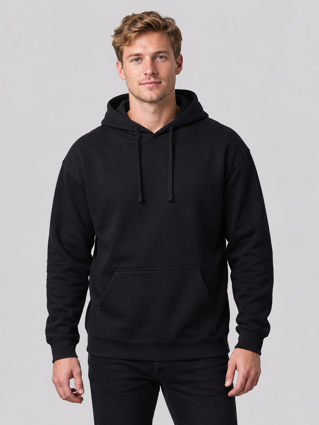 Blank Black Hoodie Wholesale | Cotton Poly Hooded Sweatshirt for Screen Printing & DTF | 8.3 oz | 280 GSM