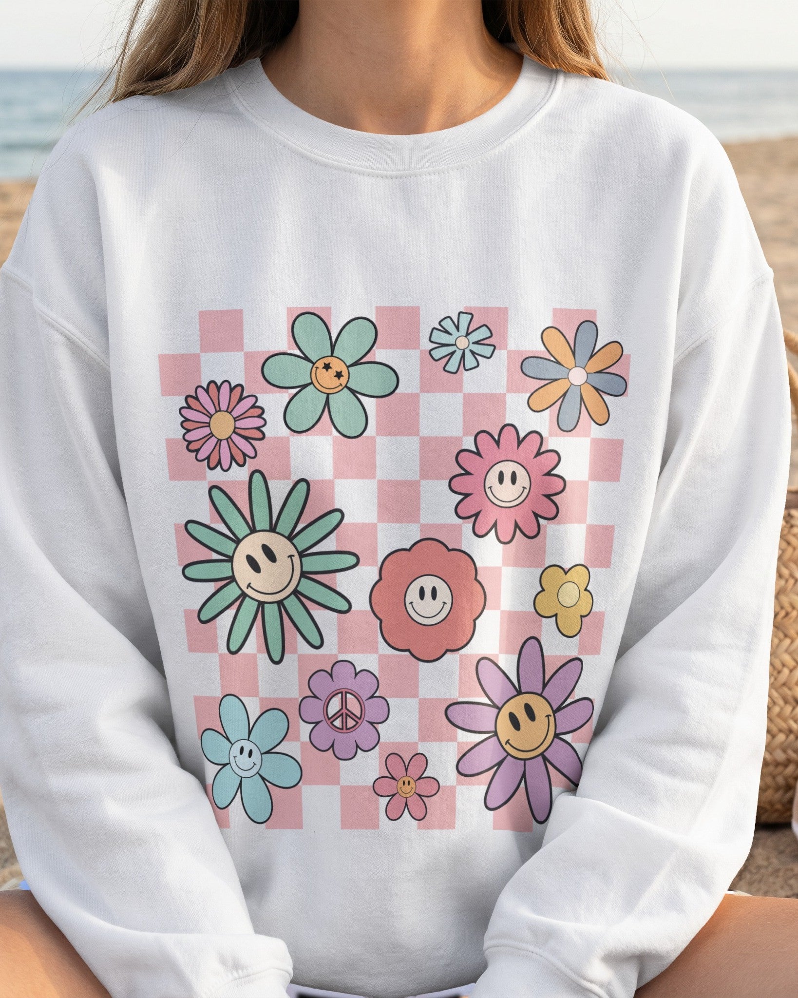 Summer flowers and happy faces – DTF Transfer