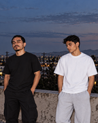 PROL LINE heavyweight 100% cotton tee, rooftop lifestyle photo, 6 oz 200 GSM blank