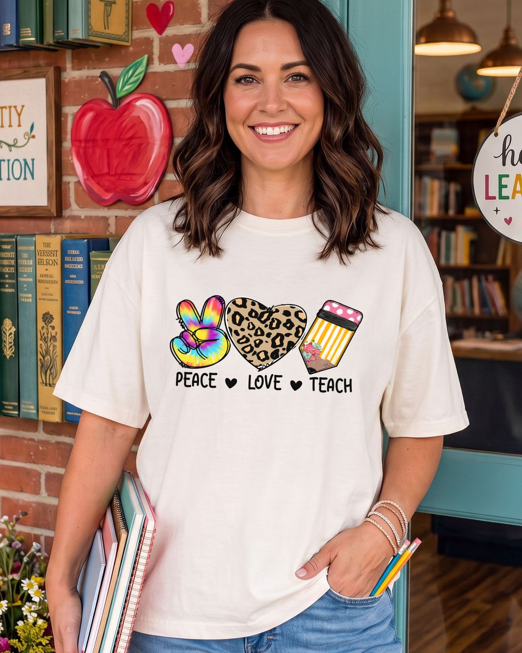 Peace Love Teach - DTF Transfer