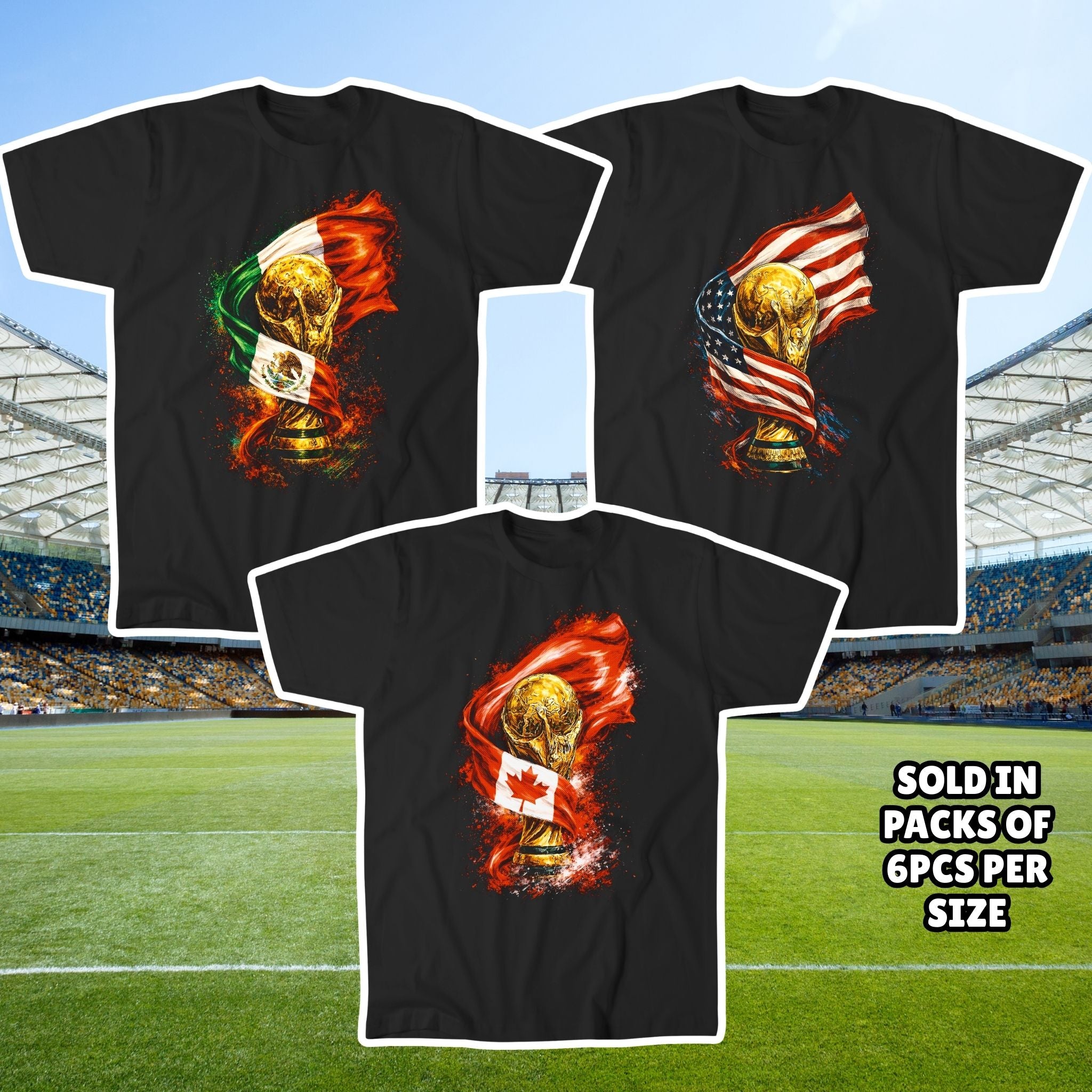 World Cup Trophy Graphic Tee - Country Flag T-Shirt Soccer Fan Shirt - World Cup Shirt