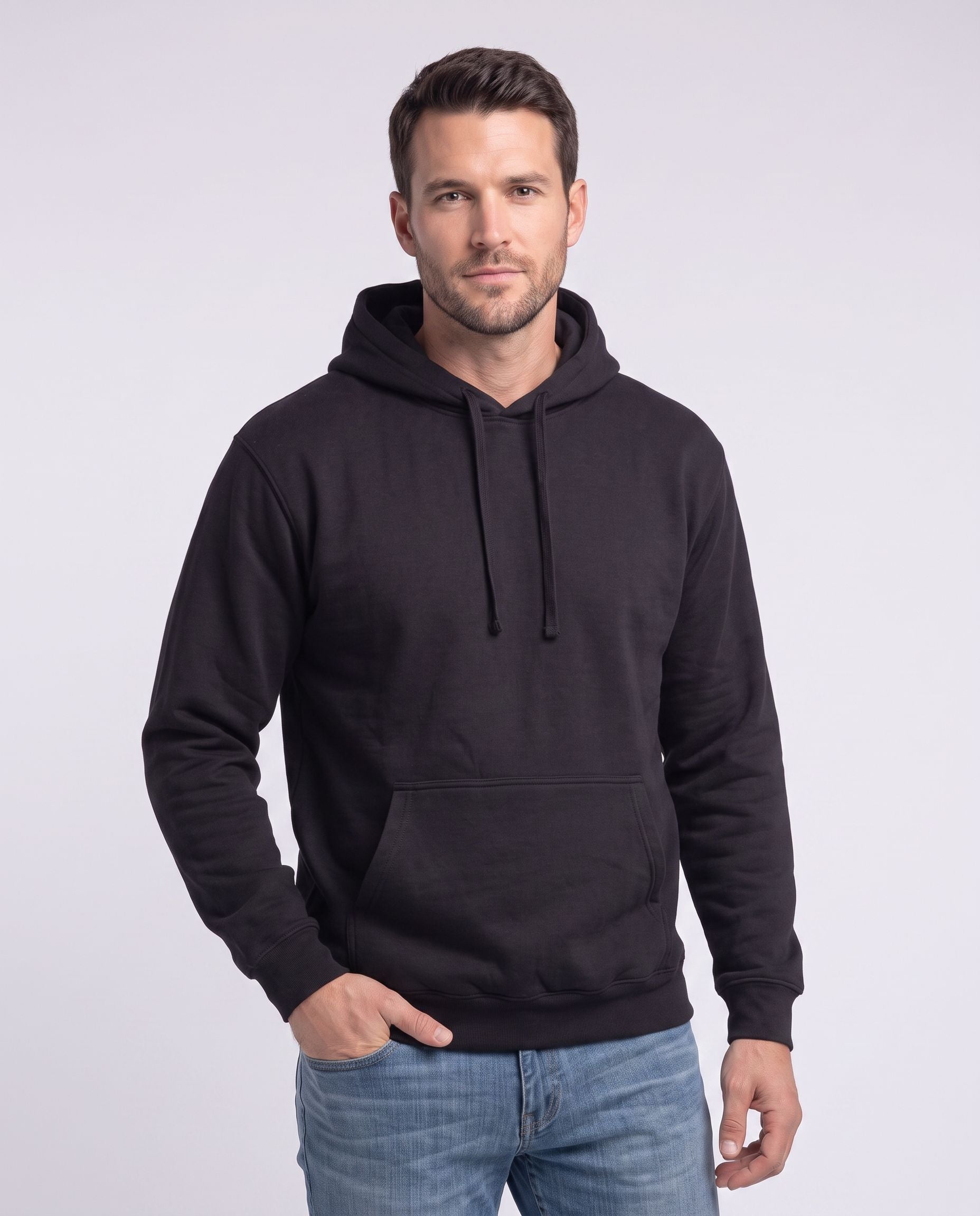 UMI Hooded Sweater with Flat Cord – Black