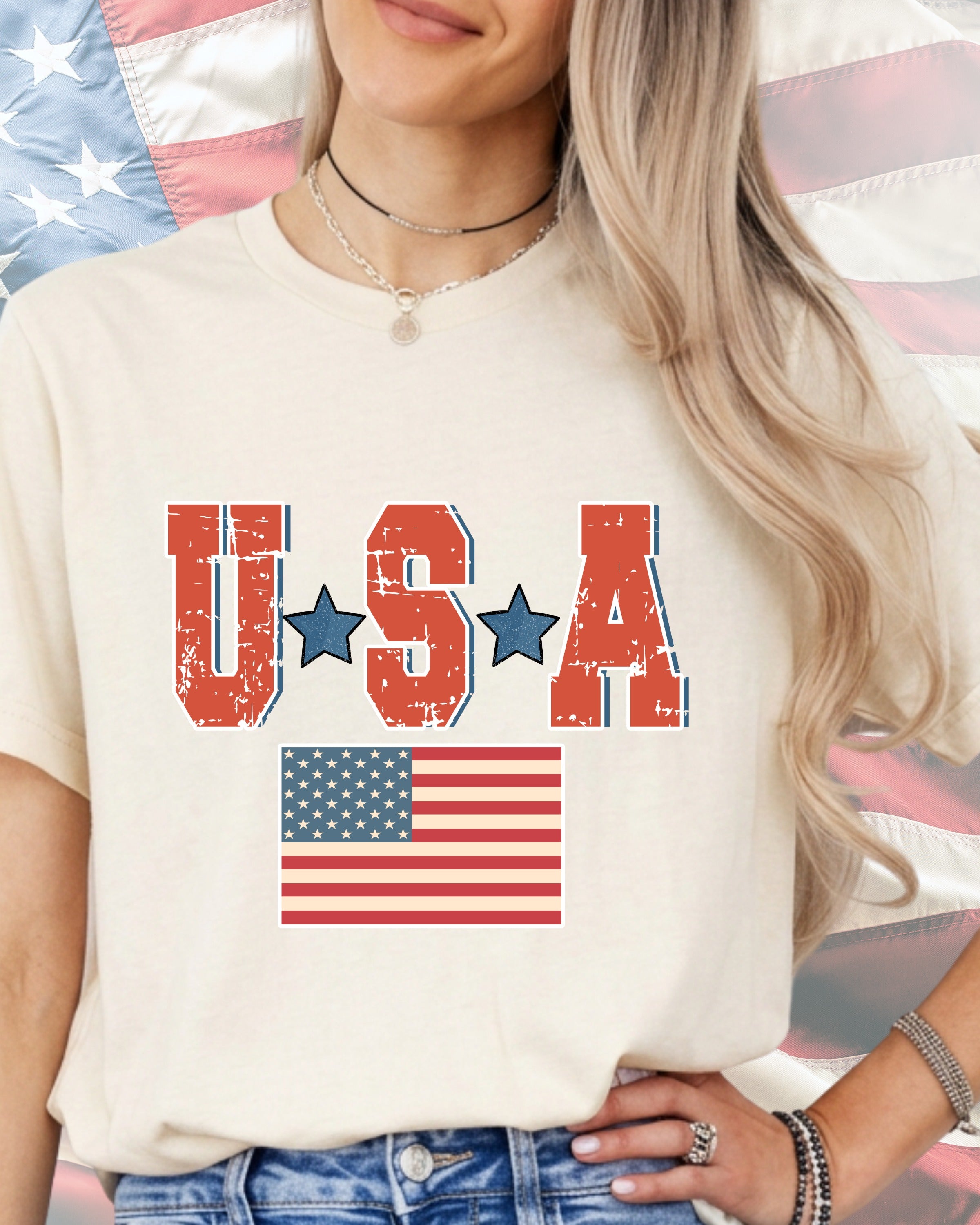 USA Varsity American Flag-DTF Transfer