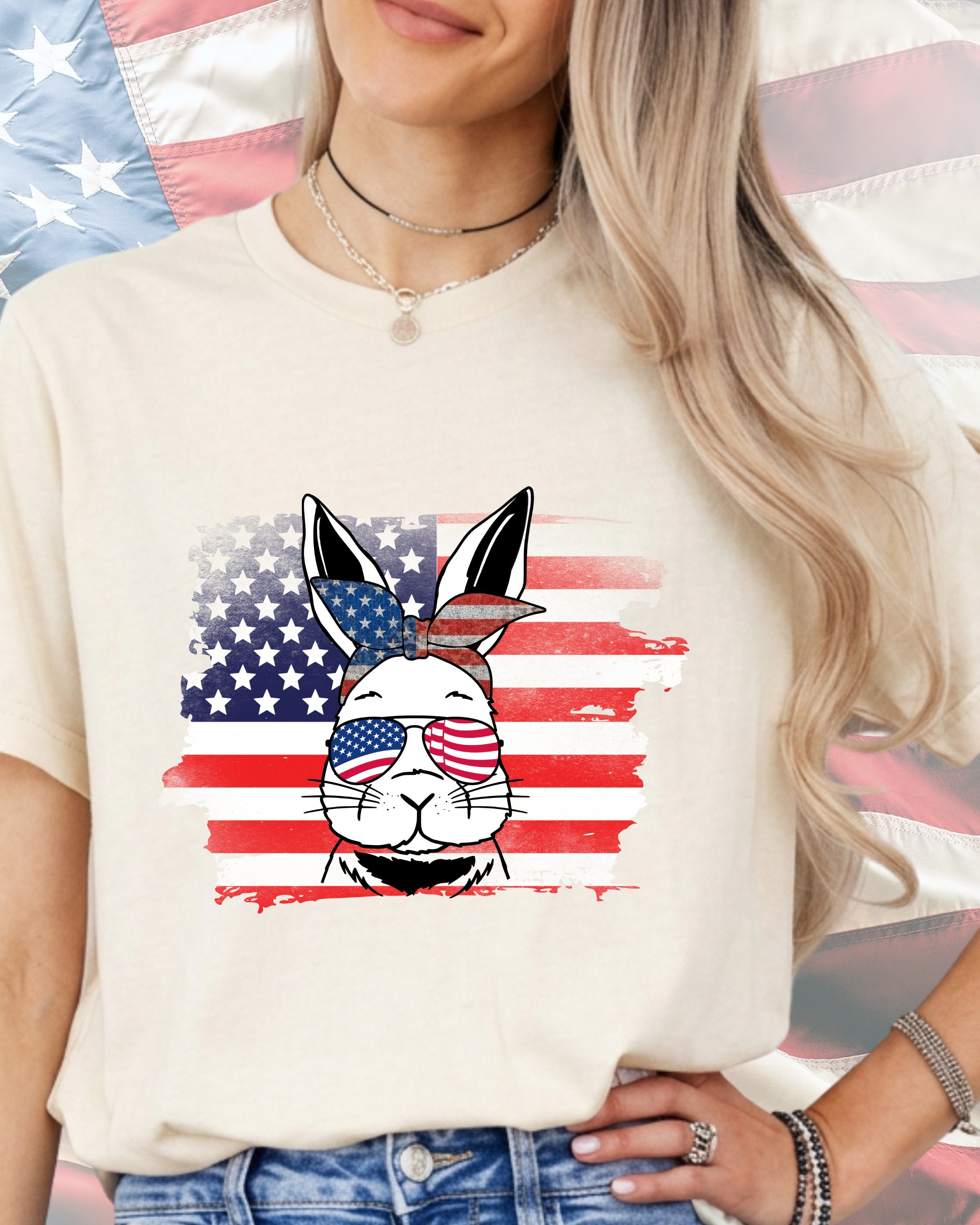 Patriot Sunglasses Bunny-DTF Transfer