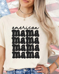 American Mama Stack Blak & White-DTF Transfer