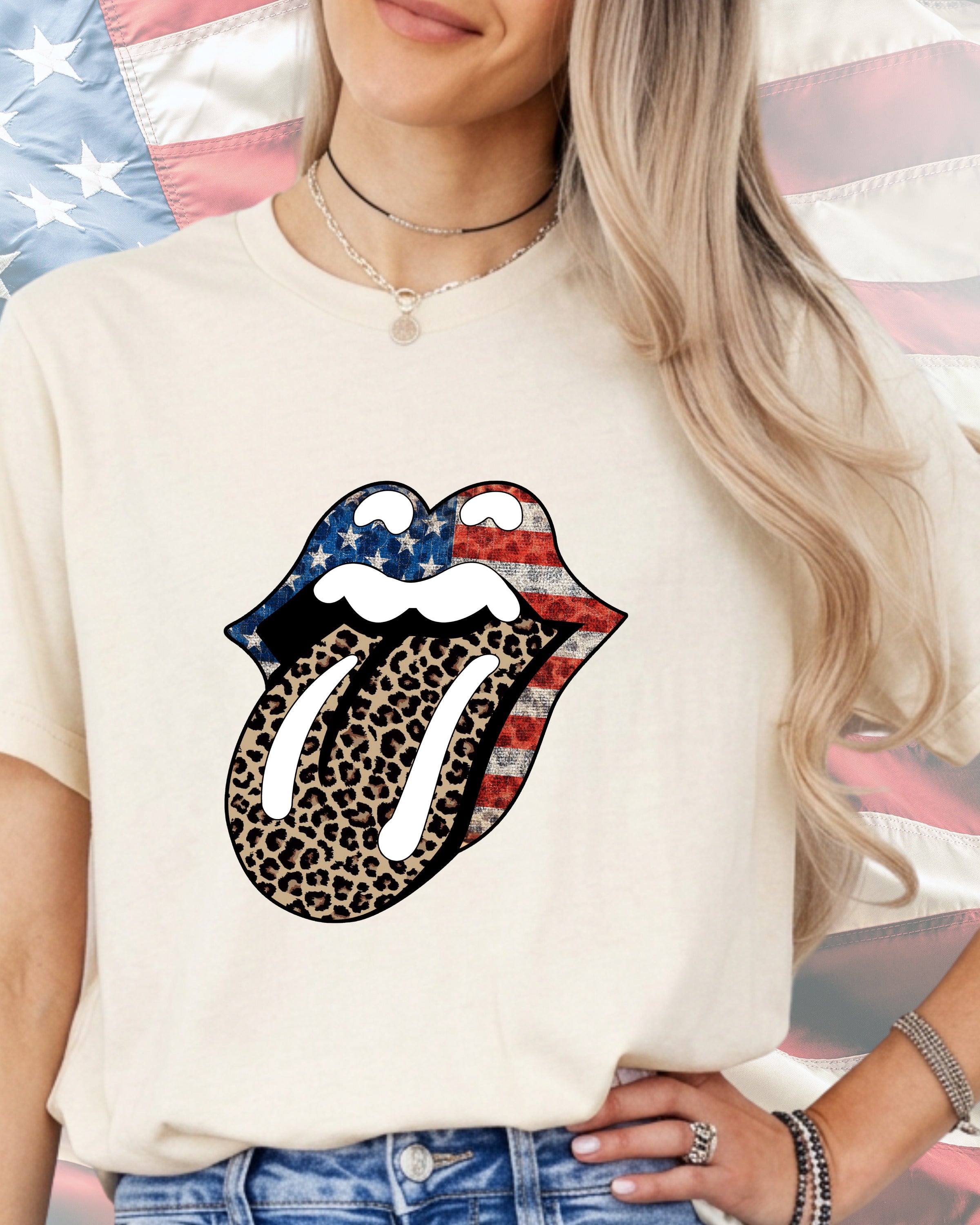 Patriot Rock N Roll Tongue-DTF Transfer