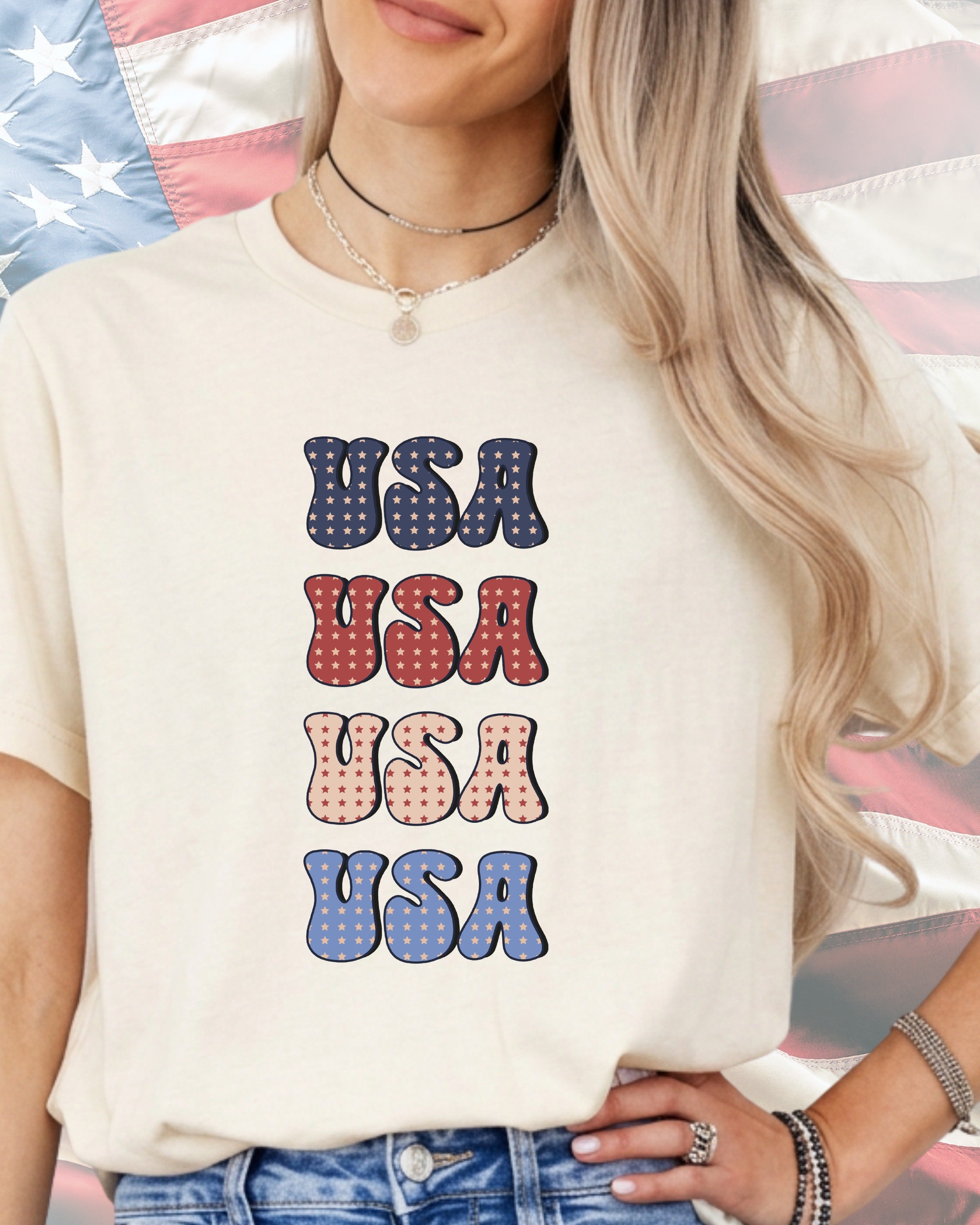 USA Stars Stack-DTF Transfer
