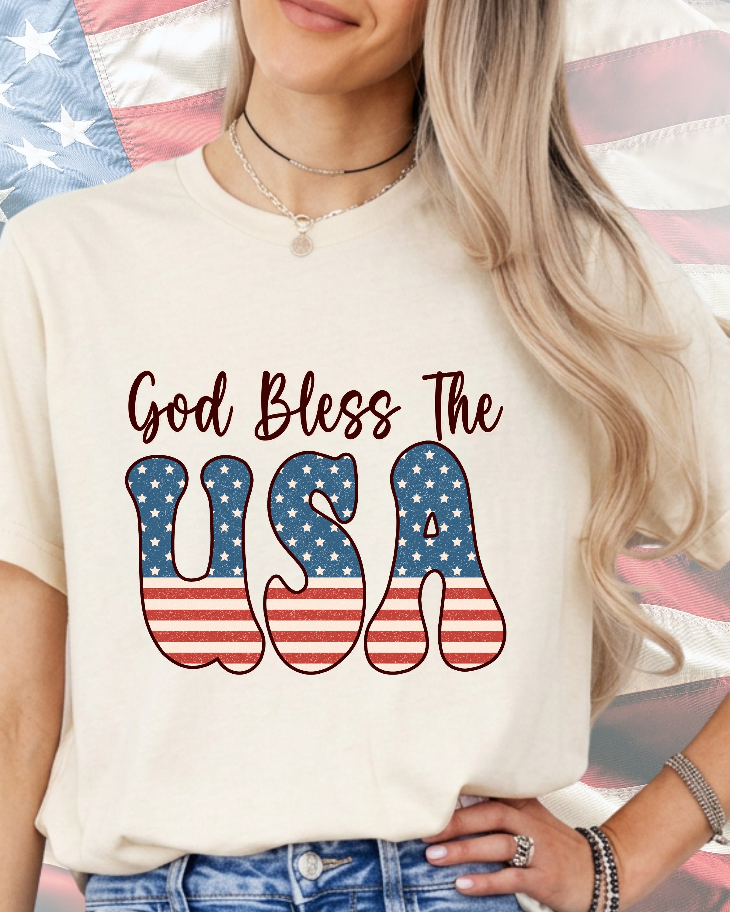 God Bless The USA-DTF Transfer