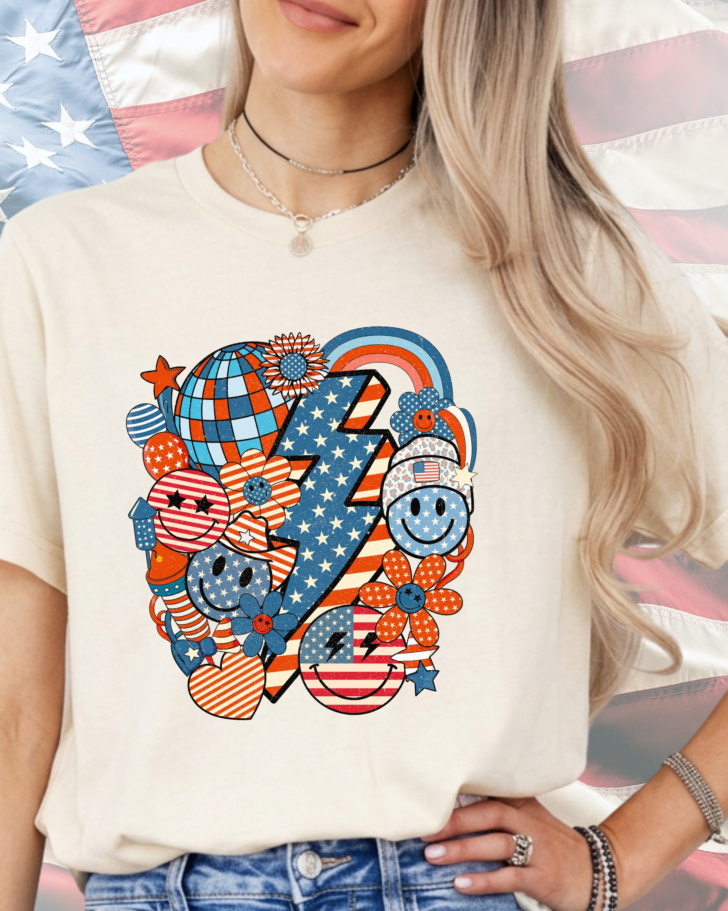 Retro Patriotic Collage-DTF Transfer