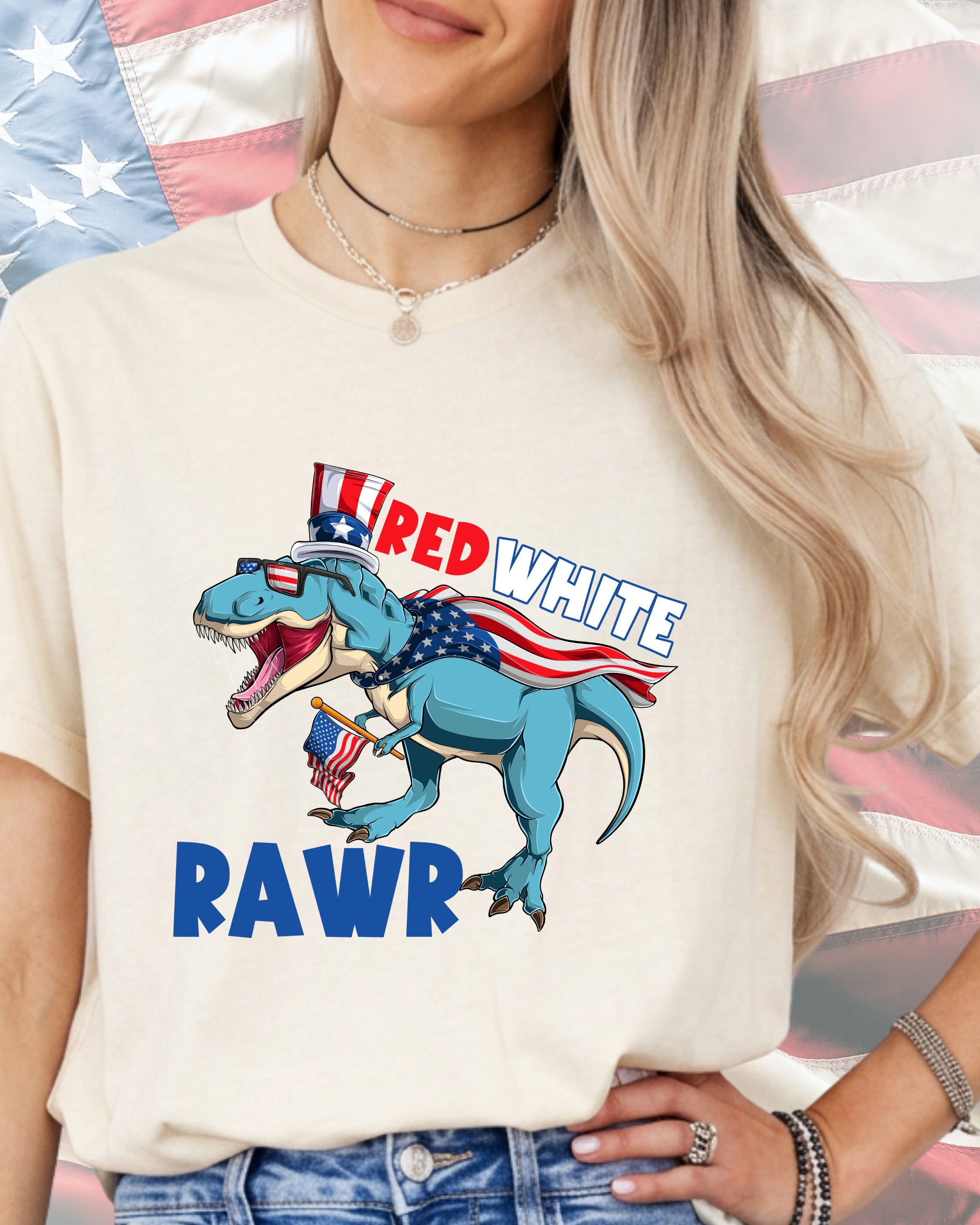 Red White Rawr-DTF Transfer