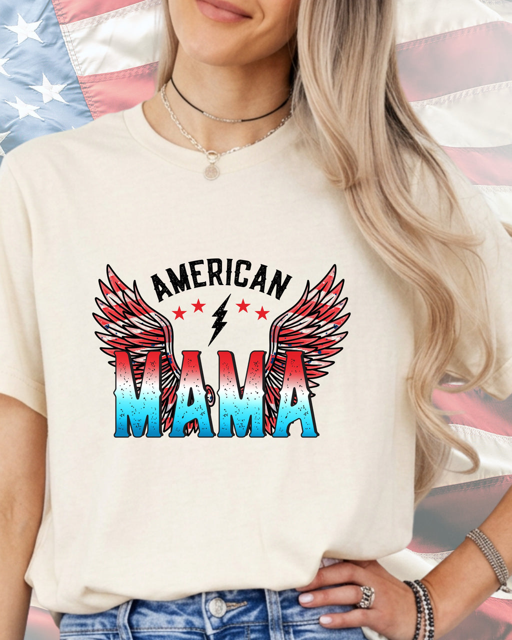 Rocker Flag Mama-DTF Transfer