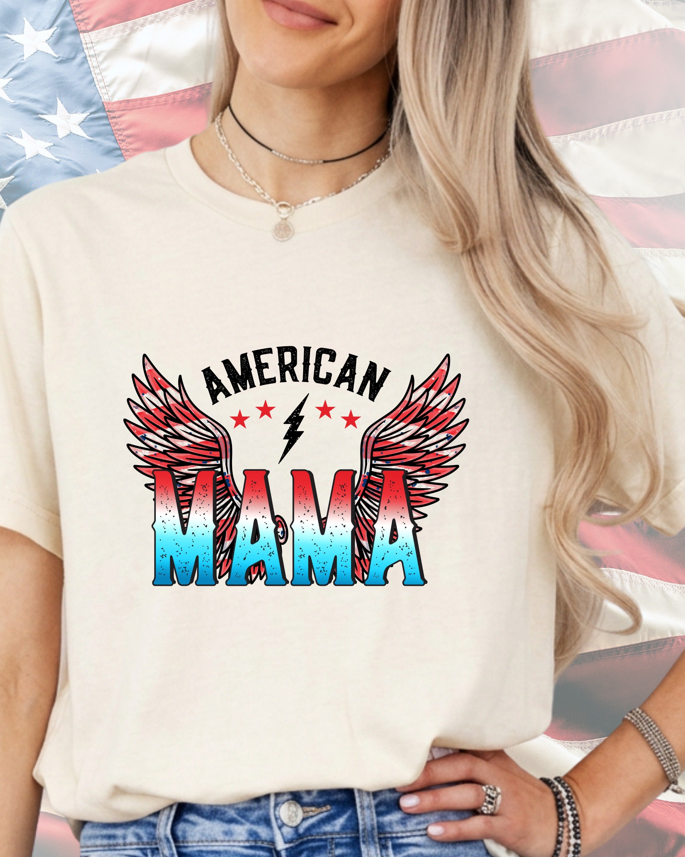 Rocker Flag Mama-DTF Transfer