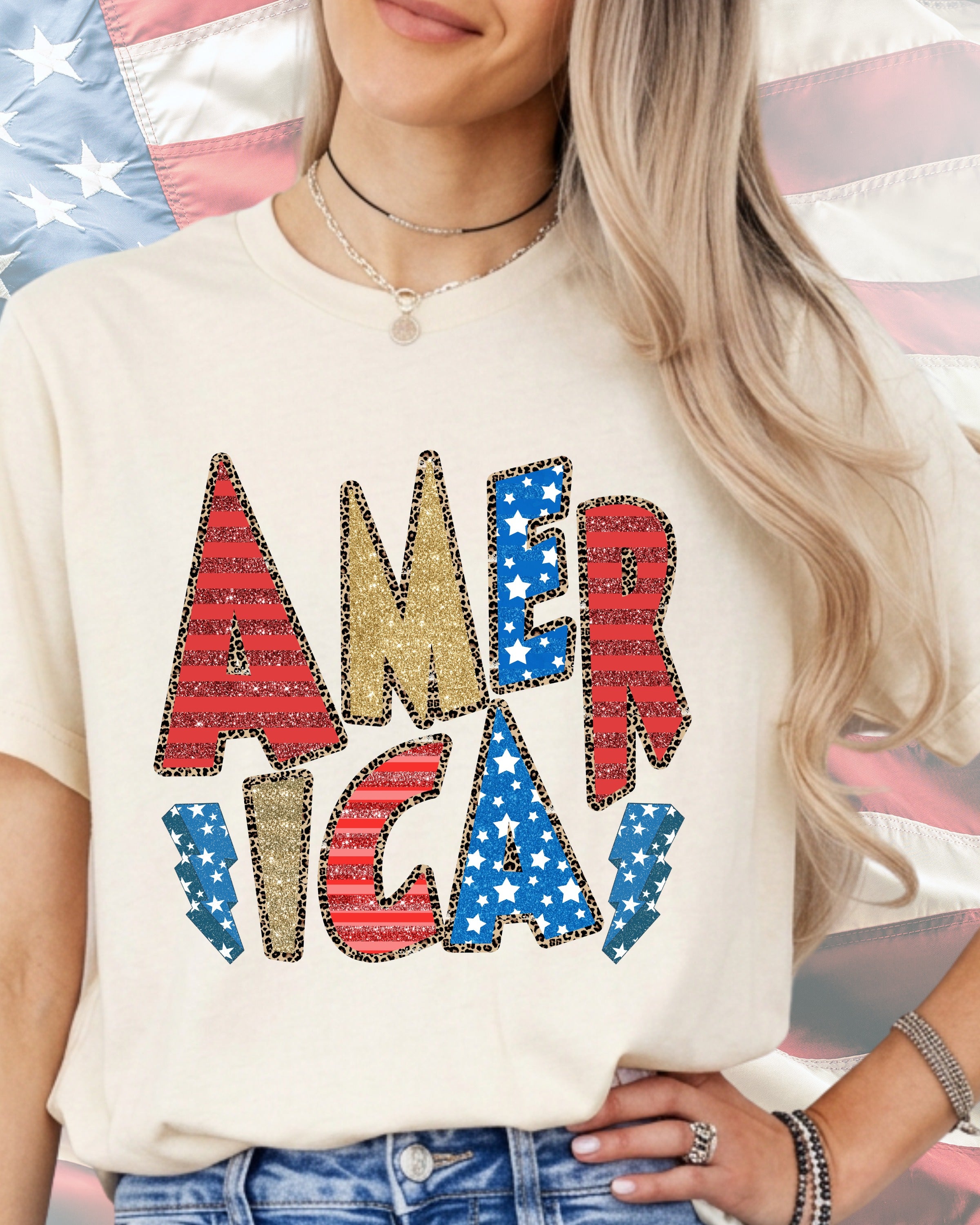 Country Sparkle Patriot Text-DTF Transfer