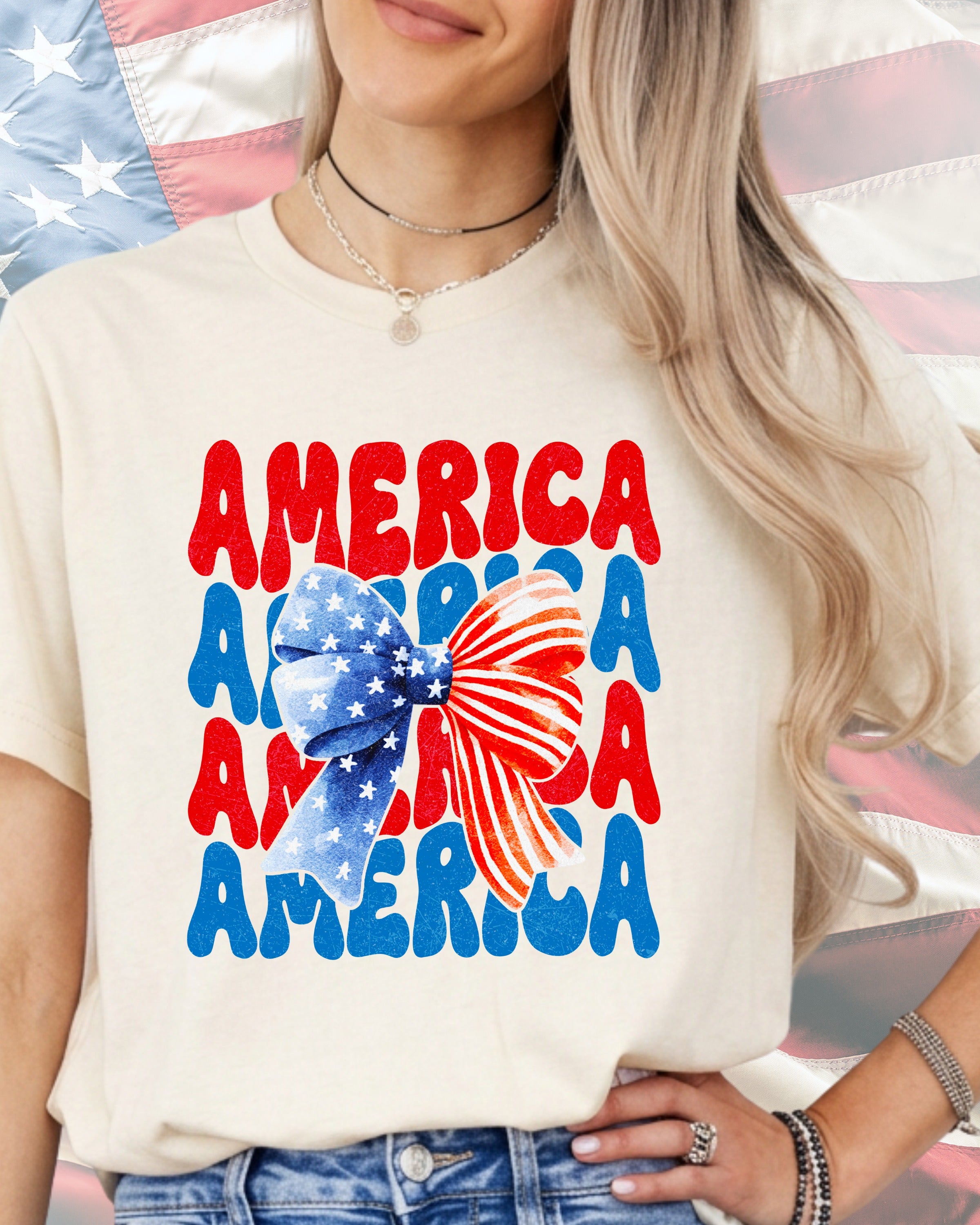 America Bow Stack-DTF Transfer