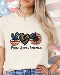 Peace Love America-DTF Transfer