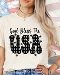 God Bless The USA Black & White-DTF Transfer
