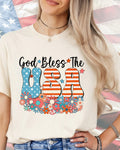 God Bless The USA Floral-DTF Transfer