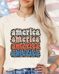 Retro Leopard America Stack-DTF Transfer