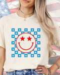 Happy Face Checkered-DTF Transfer