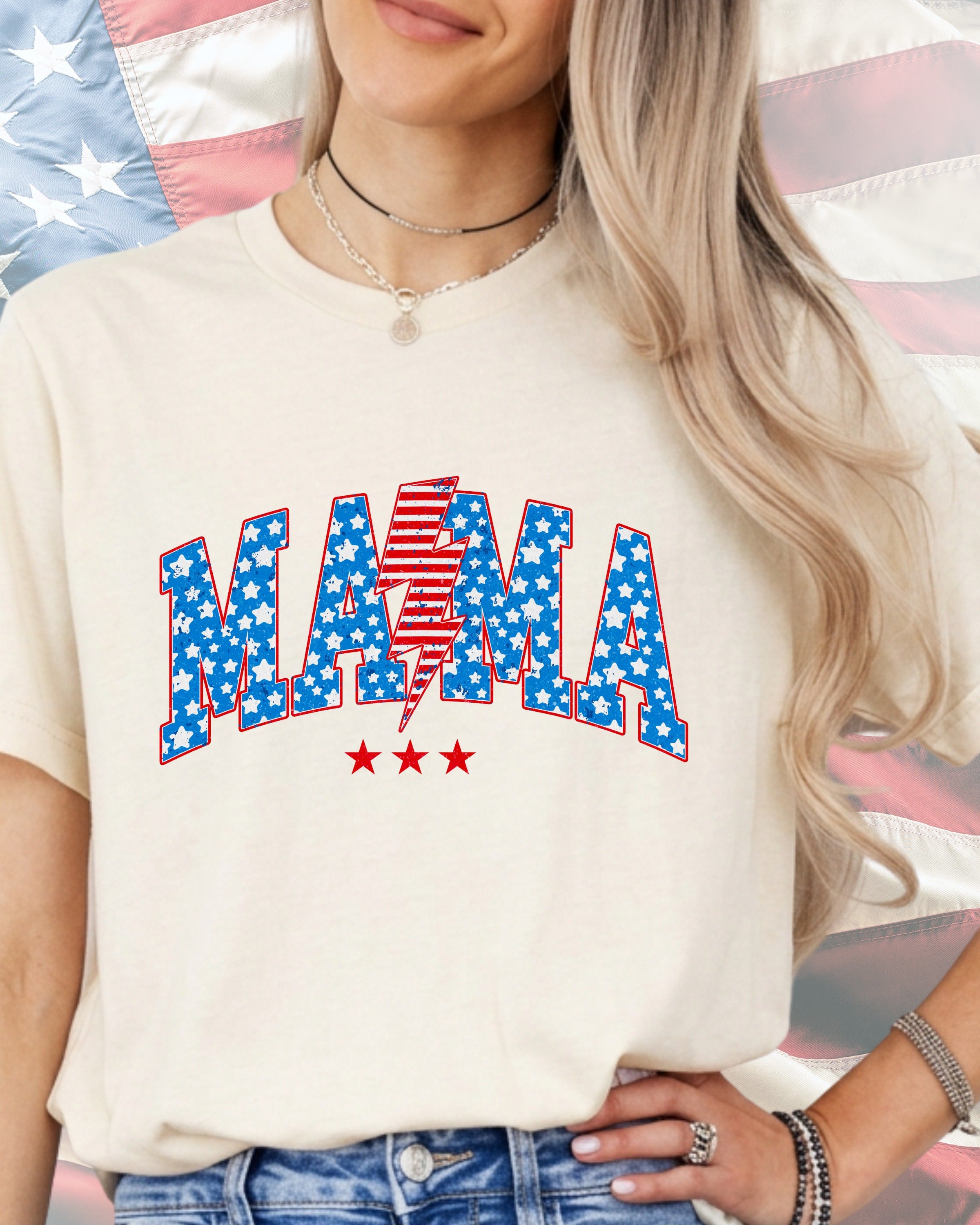 Mama USA Flag-DTF Transfer