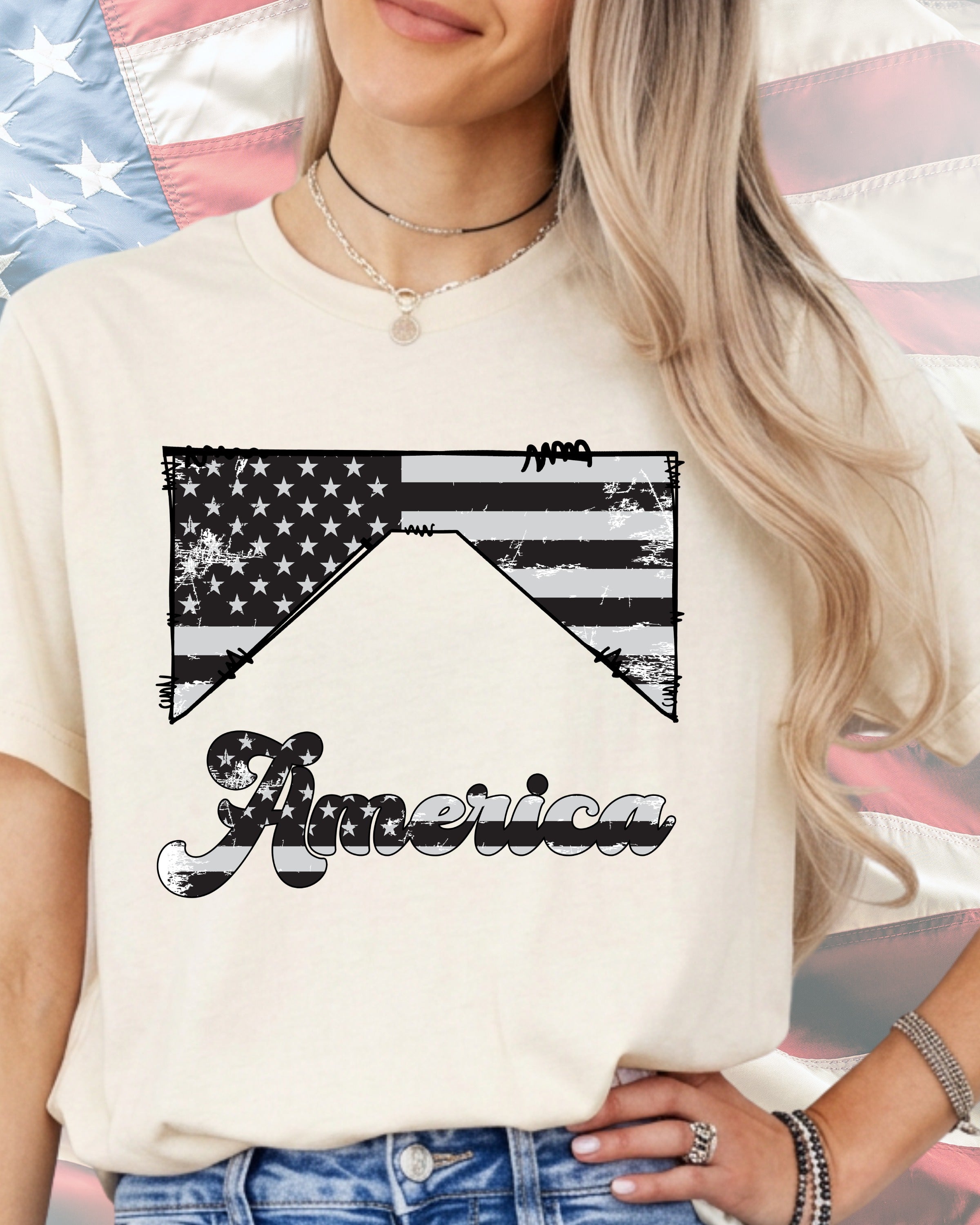 Retro Monochrome America-DTF Transfer