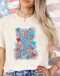 Land Of The Free Because Of The Brave Chckered-DTF Transfer