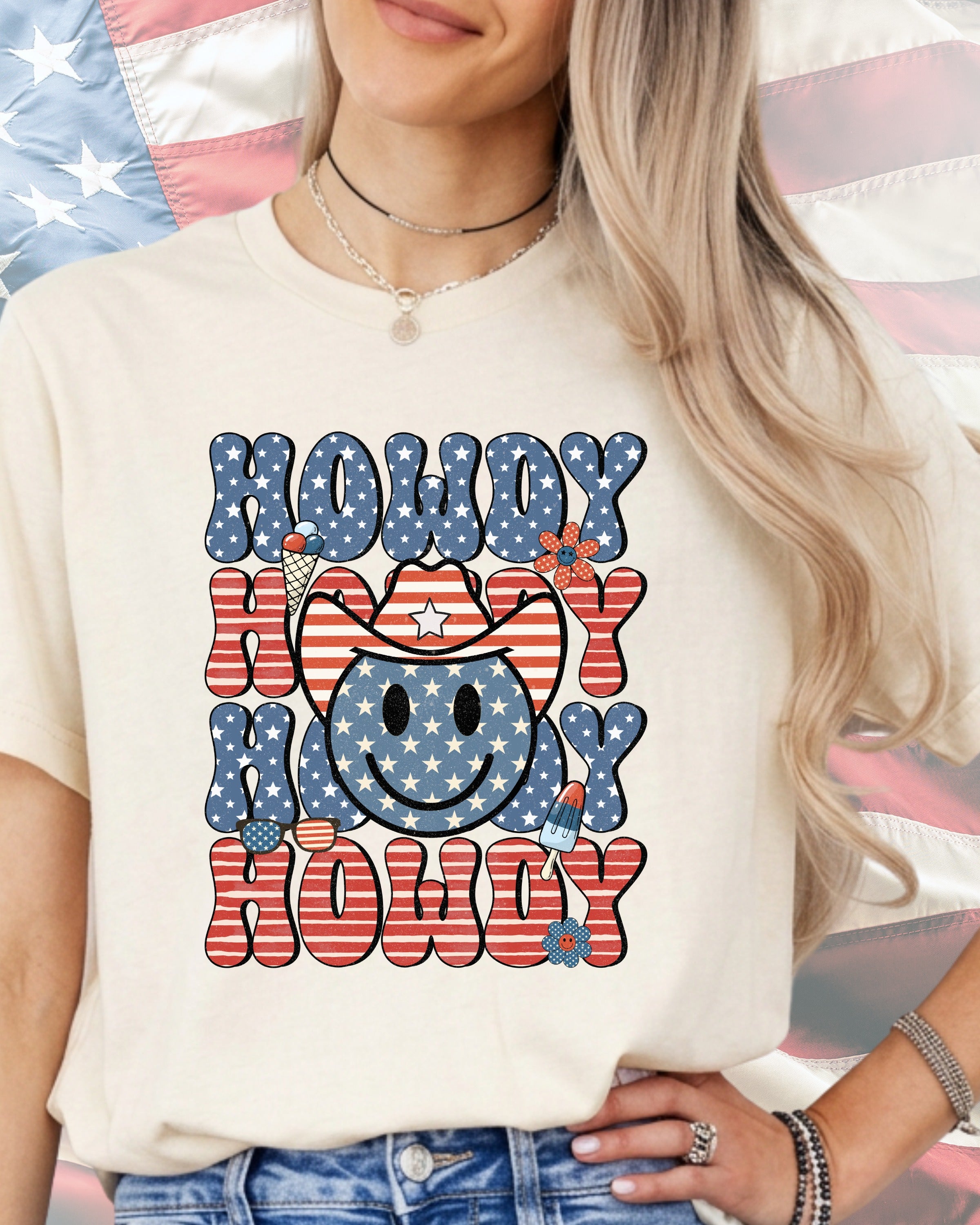 Retro Patriot Howdy Stack-DTF Transfer