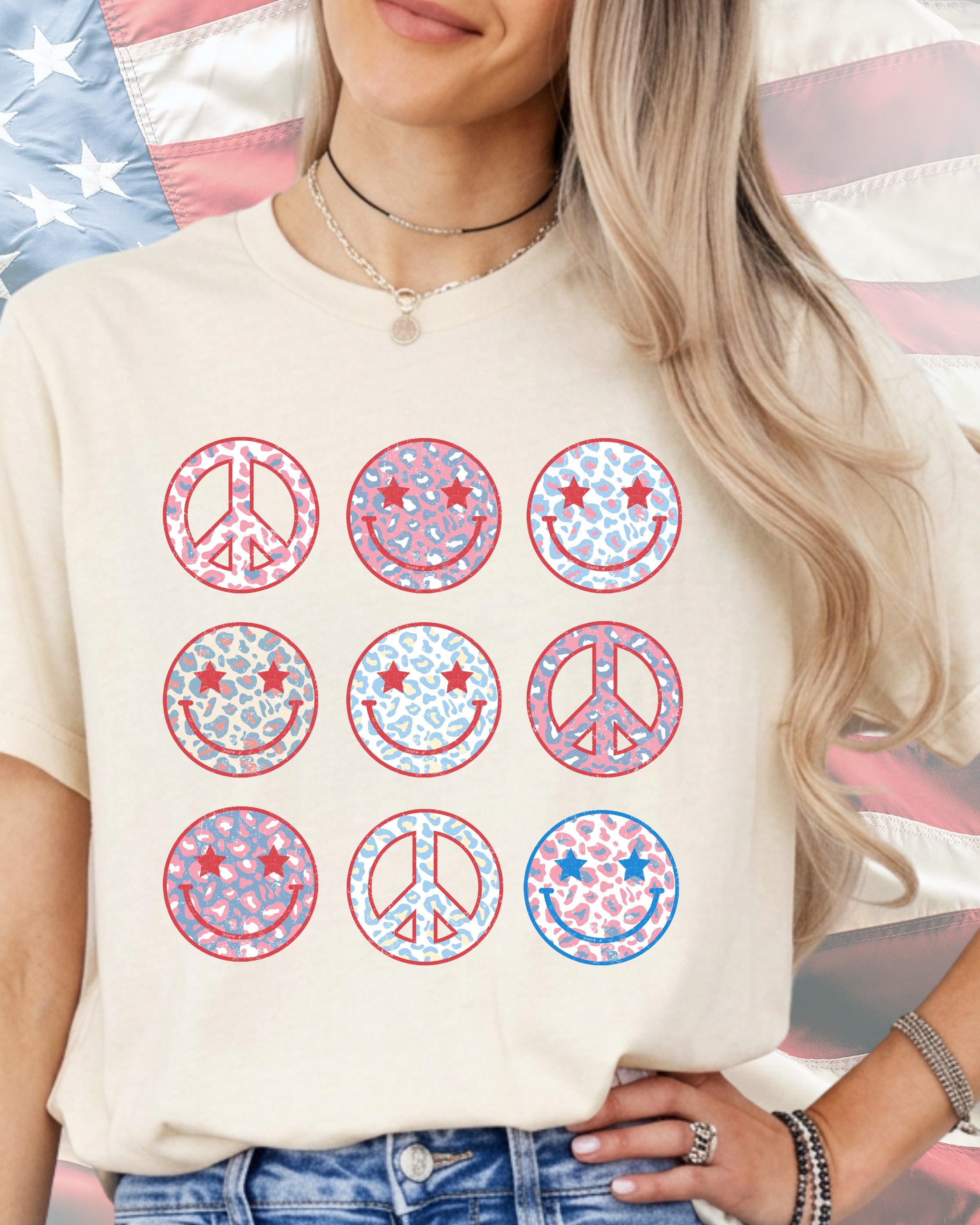 Retro Leopard Patriot Grid-DTF Transfer