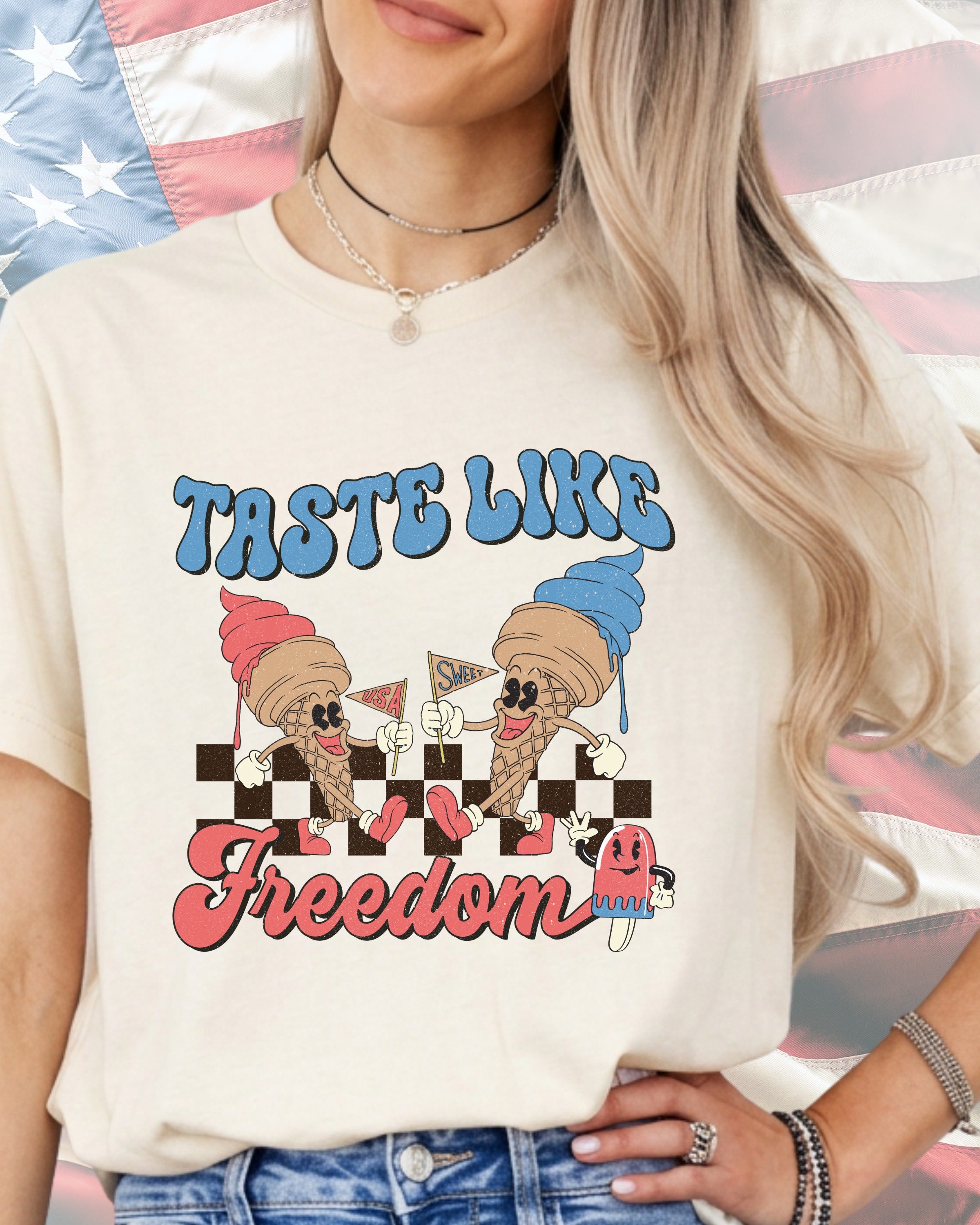 Taste Like Freedom Ice Cream Cones-DTF Transfer