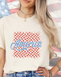 Retro America Checkered-DTF Transfer