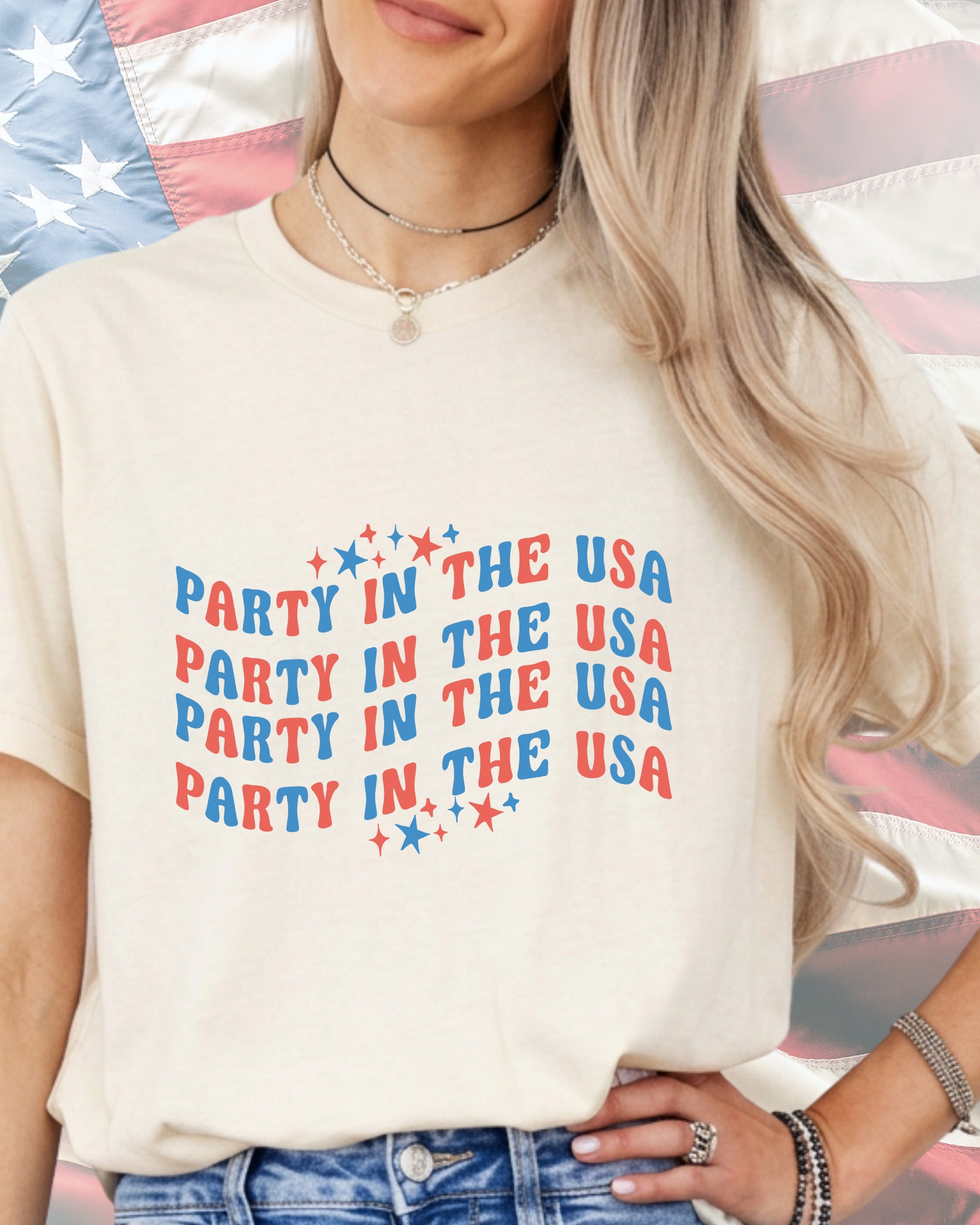 Party In The USA Patriotic Stack-DTF Transfer