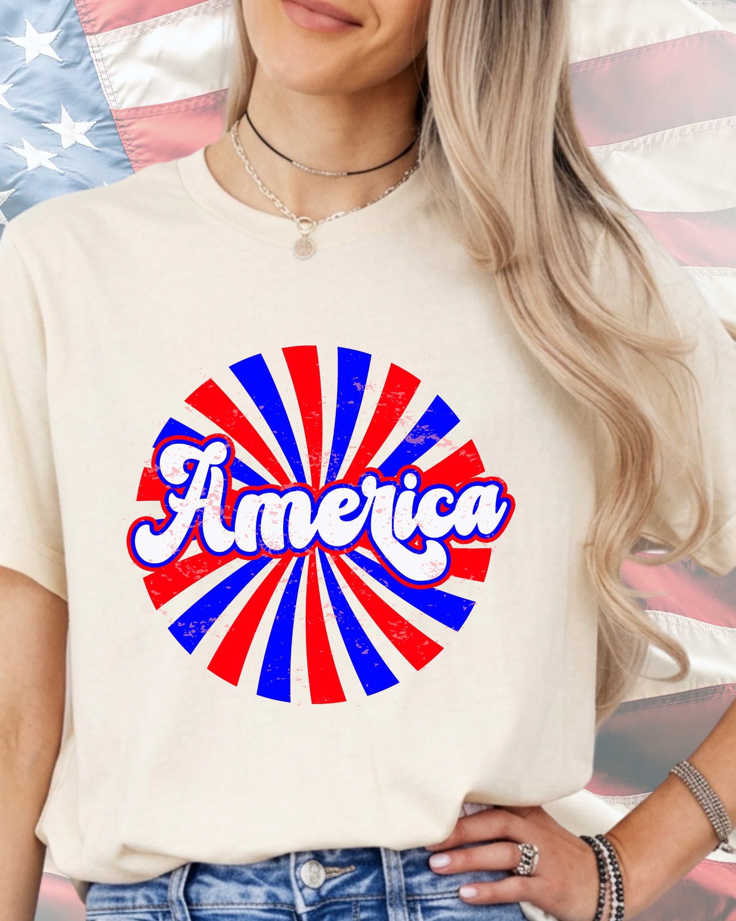 Groovy Patriot Starburst-DTF Transfer