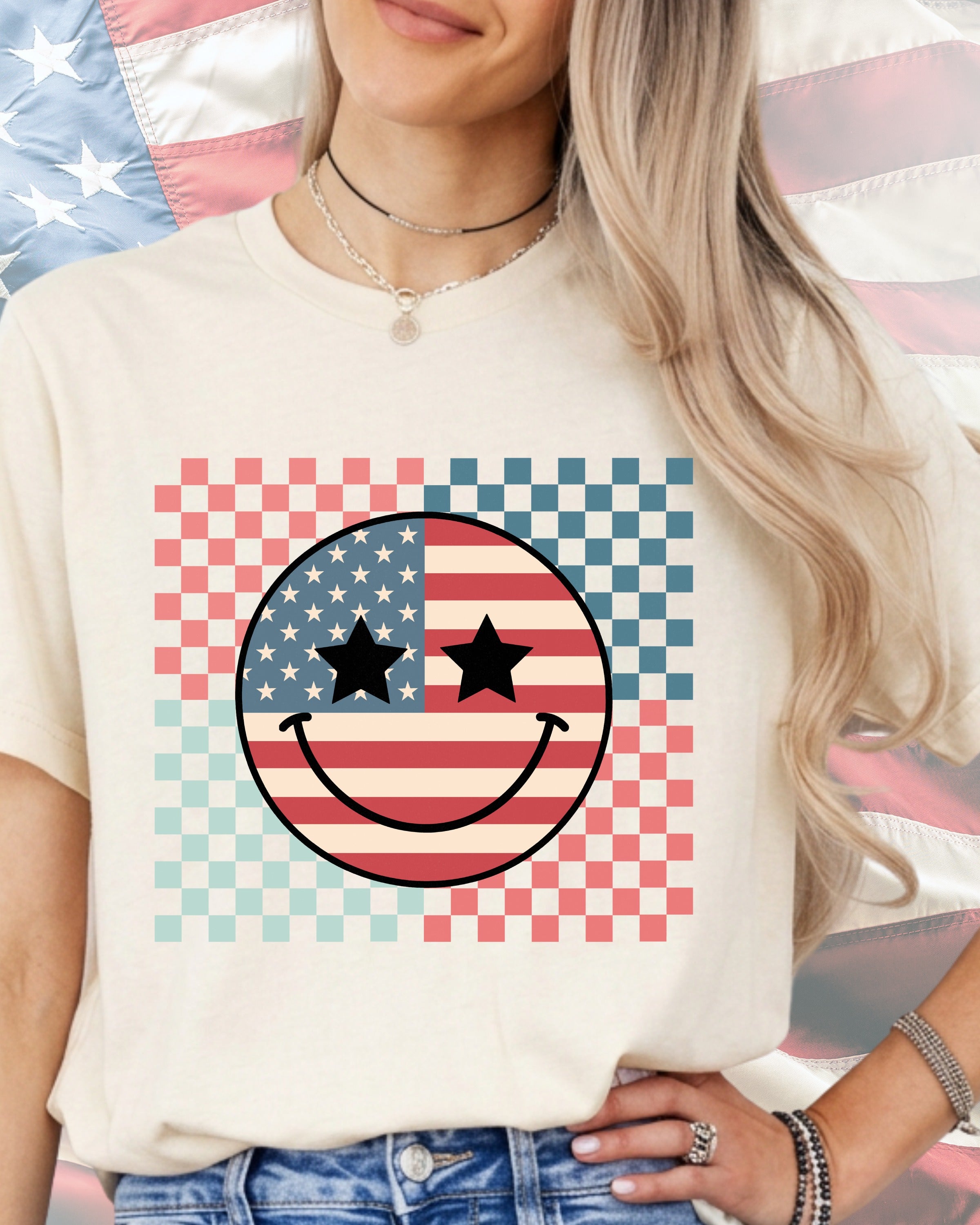 Vintage Checkerboard USA-DTF Transfer