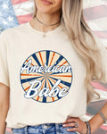 American Babe Patriotic Sunburst-DTF Transfer