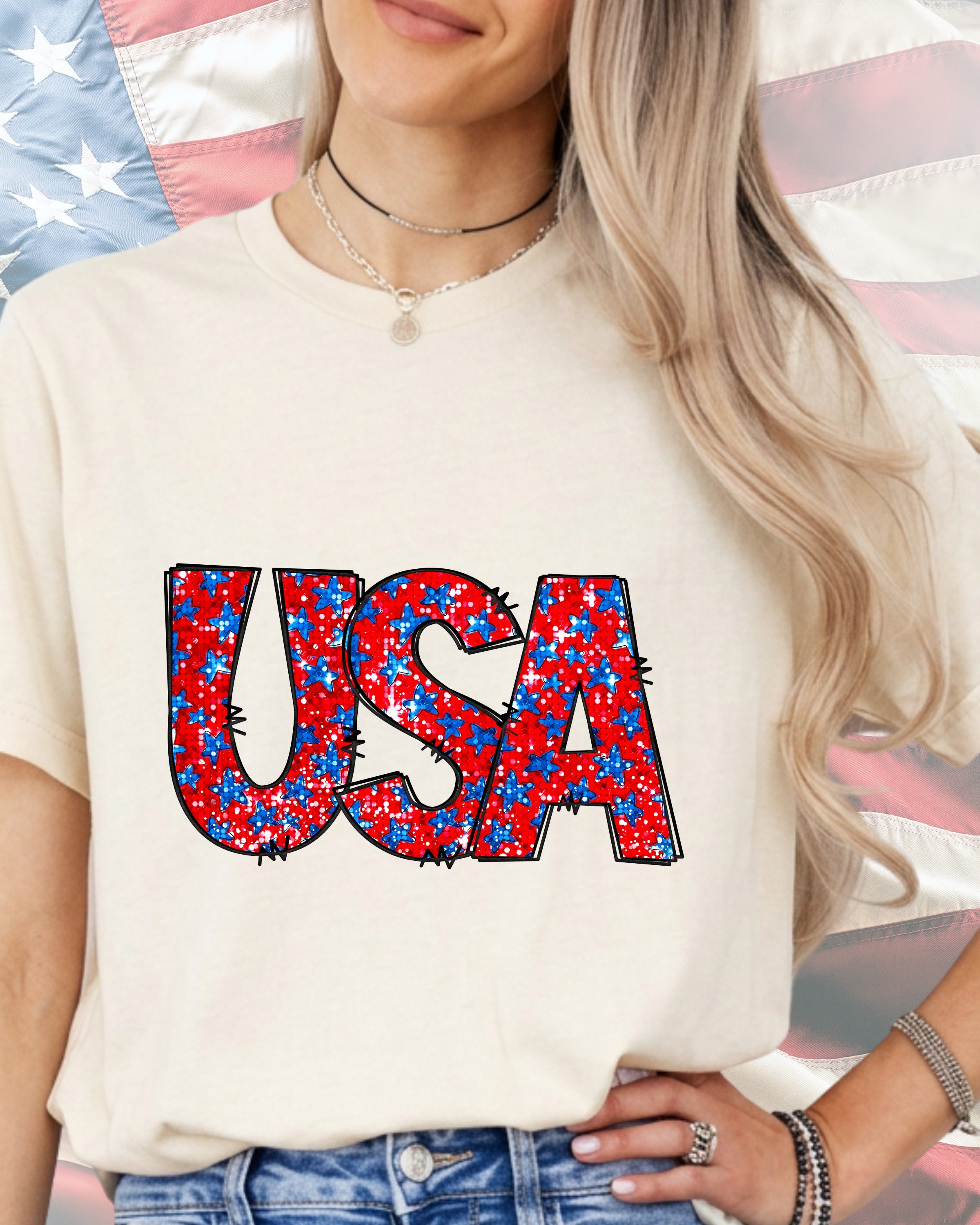 USA Stars-DTF Transfer