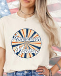 American Mama Patriotic Sunburst-DTF Transfer