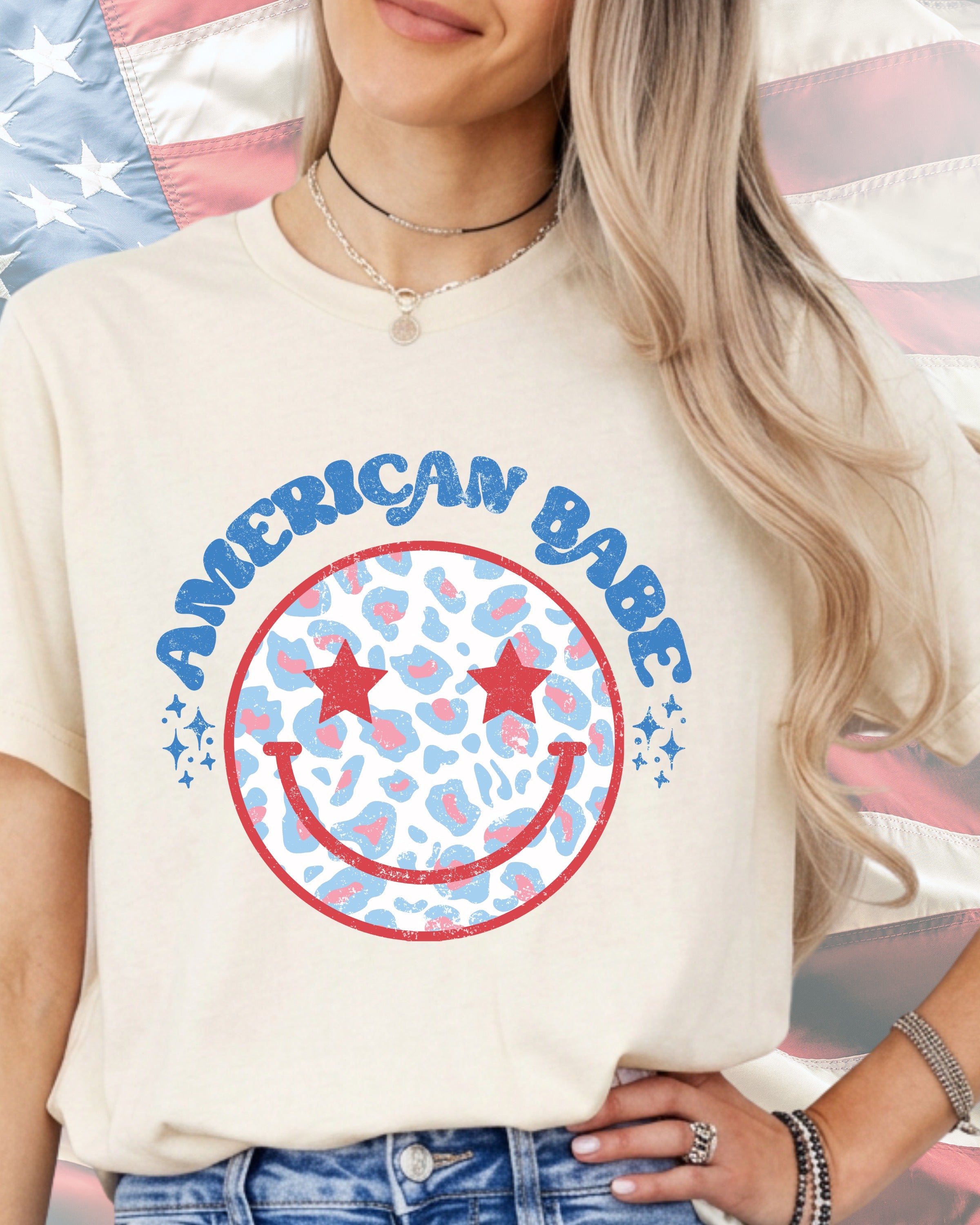 Cheetah Smley American Babe-DTF Transfer