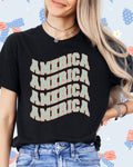Vintage Wavy Patriot America-DTF Transfer