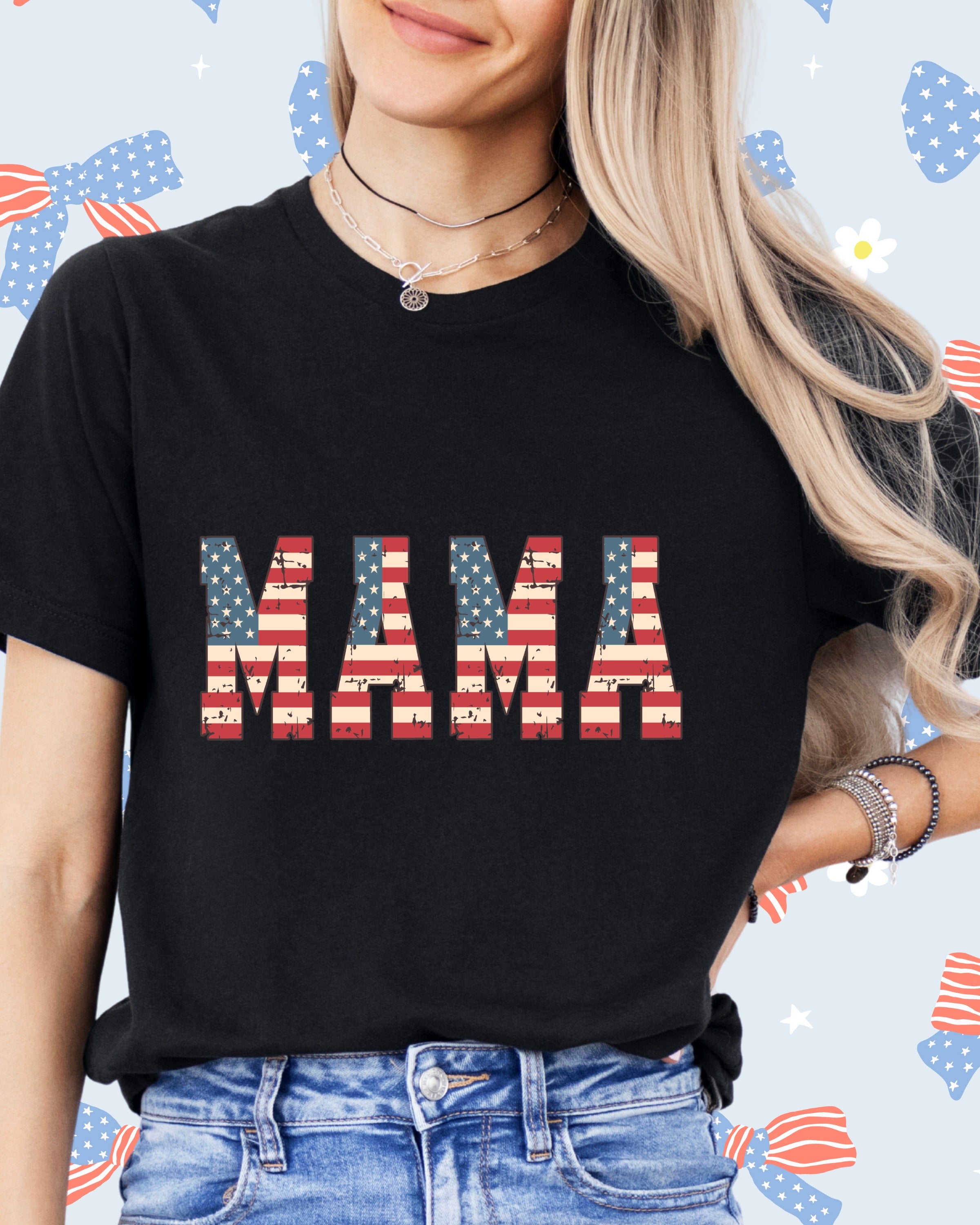 Retro USA Mama Flag-DTF Transfer